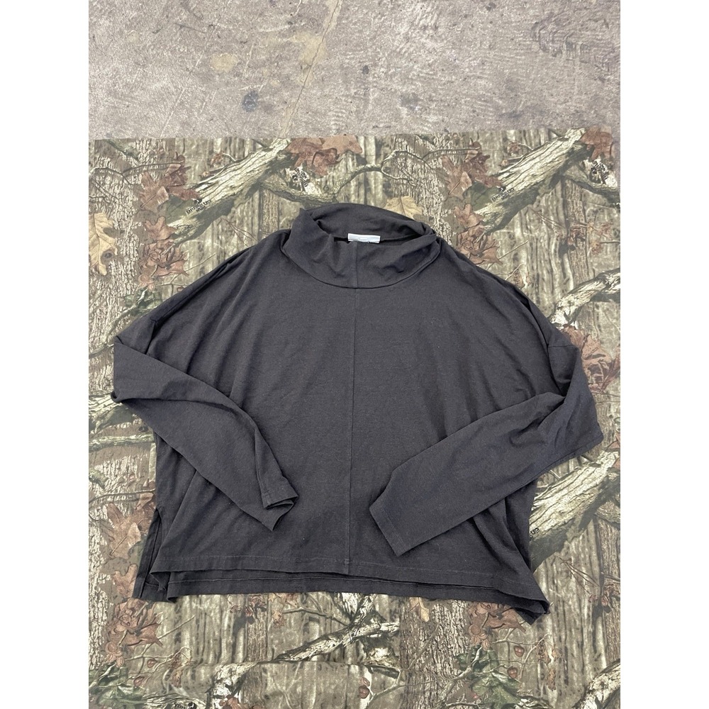 Bryn Walker Taos French Terry Mock‎ Neck Long Sleeve Shirt Size Large H69